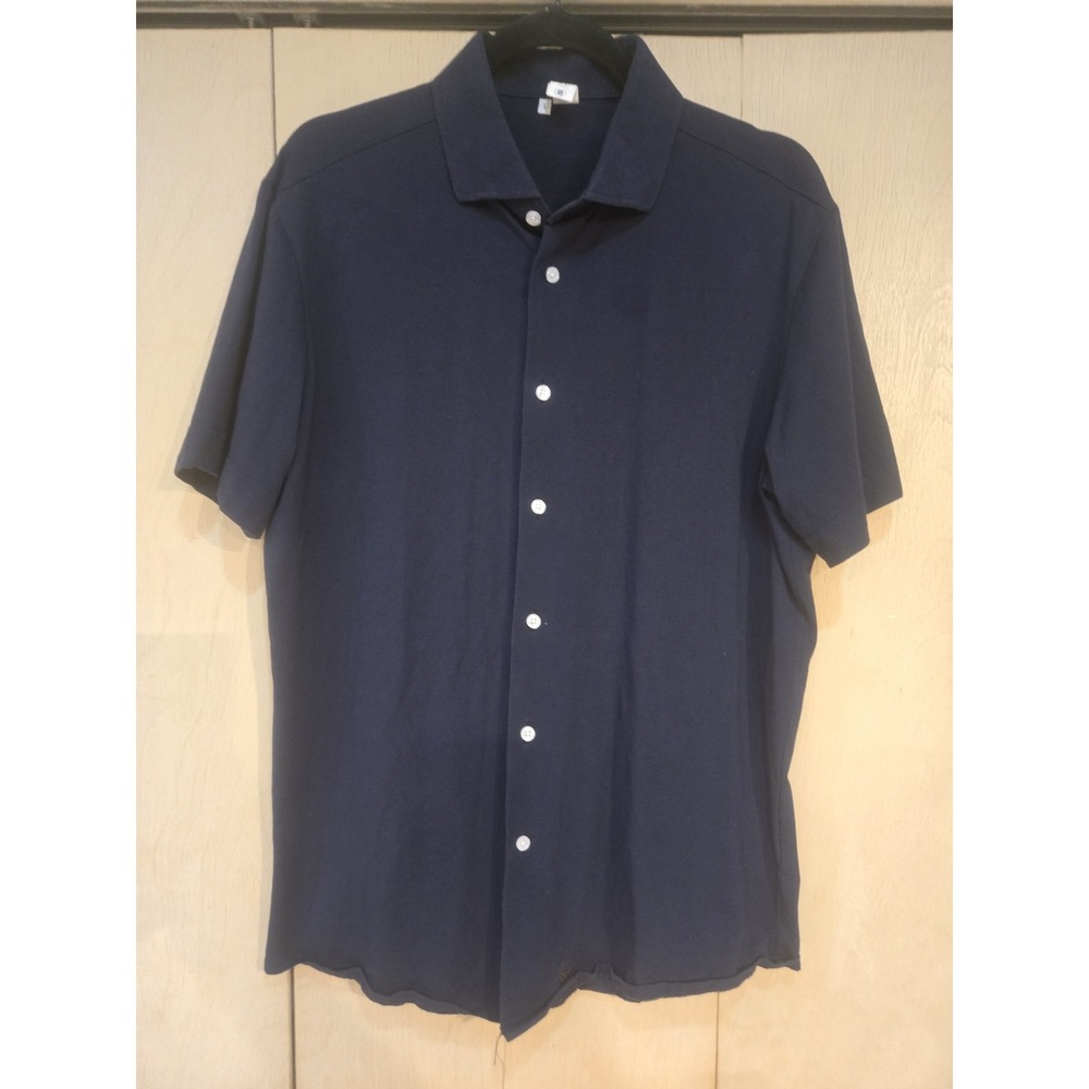 State & Liberty Men's Large Navy SSBD Short Sleeve Button Down Athletic Fit